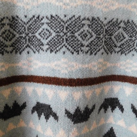 🌲🦌 Oversized Cozy Mountain Turtleneck Blue Sweater - Picture 7 of 7